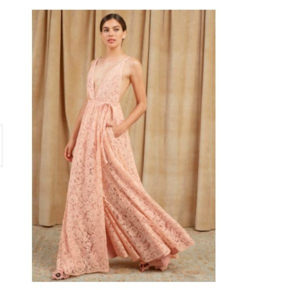 Reformation Pink Lace Montego Wrap Dress Sz XS - Picture 4 of 8